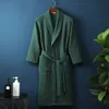 2024 New Pure Cotton Bathrobe Spring and Autumn Long Bathrobe B&B Hotel All-cotton couple Waffle absorbent robe