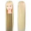 Mannequin Heads Human Model Head With Hair Training Breit Cosmetic Dikkk voor kappers 75 cm zilver Q240510