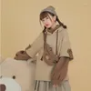 Sweat à capuche pour femmes HARAJUKU AESTHÉSE ANTÉRIEUR ANIME SWOODIE GIRLE COREAN KAWAII CREWNECK LONG LONG STREETWEAR STREETWEAR KPOP AUTTRE Vêtements d'hiver d'automne