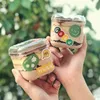 Wegwerpbekers rietjes 10 stks hoogwaardige mousse verpakking doos fruit sojamelk tiramisu durian layer cake dessert met deksels 300 ml helder