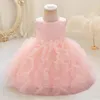 Mädchen Kleider Baby Mädchen 1. Geburtstagsfeier geschwollene Tulle Pailletten Taufe Kinder Abendkleid für rosa Prinzessin Hochzeit Gala Kostüme