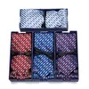 Zestaw krawat na szyję krawat dla mężczyzn klasyczny luksusowy projektant marki jedwabne krawaty spinki do mankietów chusteczka
