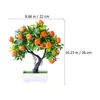 Fiori decorativi albero di frutta artificiale finta arancione piante interne simulazione bonsai decors di plastica ufficio mini
