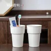 Canecas | yishanzao caneca de porcelana branca simples escova de copo de copo de dente de dentes de dentes de dentes