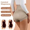 Midjestöd sömlösa höga trosor för kvinnor spetsformning underkläder mage kontroll bantning trosor höfter lyftande kropp shaper