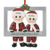 DIY Christmas Family Ornament Pendant Personal Tree Decorations Frame Personaliserad för Home Navidad hängande nyår FY4836 AU04 IZED