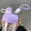 Su Şişeleri Kawaii Cam Şişe Kahve Kabarcığı Sütü Çay Suyu Şirin Kore Çiçek Yavru Taşınabilir Kız İçecek 500ml