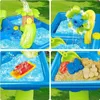 Childrens 4-in-1 tragbarer Wasserspieltisch Strandspielzeug mit 24 Sensoren Aktivität Splash Table Toys 240509