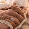 Set di biancheria da letto inverno nordico denso lavabile sexy sexy caldo set di lusso morbido design romantico juego de sabanas decorazione letto ec50ct