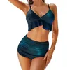 Star da bagno femminile Galaxy Bikini Swimsuit Sexy Blue and Green Set Women 2 pezzi Surfing Surfing Bareding Subito