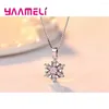 Colliers pendentifs Vente 925 Bijoux en argent sterling blanc / rose cubique Zircon Femmes Snowflake Holiday Gift Collier de mariage