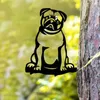 Dekoracje ogrodowe cifbuy 1pc metalowy mops sylwetka szczeniąt miłości znak psów wycięcie rustykalny dekoracje domu na zewnątrz Prezent dla kochanków