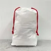 Sublimation Santa Layer Double Sacs Blank DIY Sac à cordon personnalisé Cadeau de poche Transfert de chaleur de poche Décorations de Noël