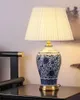 Lampes de table Style chinois Bleu et blanc lampe en porcelaine salon Room Bedroom Bedside Study El Modèle