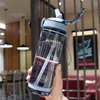 Бутылки для воды 800 мл, спортивная бутылка с соломинкой, пластиковая прозрачная пластиковая прозрачная посуда для напитков для мужчин, летняя посуда для кемпинга и пешего туризма