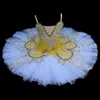 Flower Professional Ballet Tutu White Swan Lake Platter Tutu Romantic Ballerina Party Dance Costume Balett Dress Girl Women 240510
