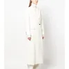 Trench Cods Coats White Slim Trenchcoat Col à manches longues Cold-Down Bouton Mabinet 31918