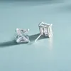 Feiner Schmuckohrringe Quadrat CZ Baguette Diamond 925 Sterling Silber Vermeil Gemstone Stud für Frauen Geschenk
