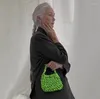イブニングバッグファッションラグジュアリー女性デザイナーハンド織りシルクロープノットバッグホロークラッチ女性ビーチホリデーハンドバッグ