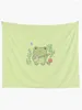 Tapestries Cute Kawaii Frog Playing Banjo - Toad Plant Fungi Blue Butterfly Cottagecore Aesthetic Mushroom Chubby Phrog Tapestry