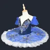 Blue Professional Ballet Tutu Child Children Girls Girls Aaddo Swan Lake Dress Women Pancake Tutu Ballerina Dance Costumi Party 240510