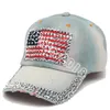 Fashion Flag Flag American Cowboy Retro Designer Diamond Sadded Paped Cap a réglable de voyage de voyage en plein air 0426 S