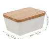 Dinnerware Sets 1Pc Home Butter Dish With Lid Box Container Wooden ( Assorted Color)