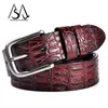 Ceintures à la mode de la ceinture en cuir véritable de la ceinture de crocodile rétro à aiguille rétro bouton de pantalon décoration de costume