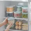 Opslagflessen keukengereedschap plastic doos vers bijhoudende koelkast fruit groente afvoer scherper containers