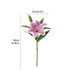 Dekorativa blommor 1 st 38 cm vit lily artificial party bröllop brud bukett falsk växt för vardagsrum hem garen dekoration verklig beröring