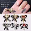 50pcs Japońska wstążka Butbbon Crystal paznokcie urok 3D Heart Diamentowa biżuteria do paznokci sztuka manicure akcesoria 1528 cm 240426