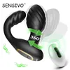 Andra hälsoskönhetsartiklar Sensivo 360 Rotation Anal Plug Wireless Vibrator Butt Plug Twisting Marbator Man Prostate Massager Vuxen Par Toys 18 T240510