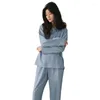 Home Clothing Womens Knit Loungewear Outfits Long Sleeve Crewneck Pullover Top And Pant Matching Pajamas Set Sweatsuit With Pockets