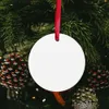 STYLE FORME SUBLIMATION INCH 7 3 Christmas Céramique Ornements Pendants Pendante décor d'arbre à double face avec corde rouge JY17 JY1