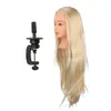 Mannequin Heads 26 Salon Hair Practice Training Head Model Long Straight Golden Human Doll with Bracelet Q240510