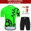 Les fans en tête de TEES 2024 New Childrens Fluorescent Green Bicycle Set Mountain Clothing Summer Boys / Girls Set Q240511