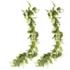 Fiori decorativi ghirlanda ghirlanda eucalipto artificiale appesa foglia piante di vite verde decorazione vegetazione in finto per la ghirlanda da parete in plastica da giardino