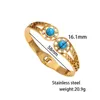Bangle vintage en acier inoxydable Open Femmes Blue Turquoise Bracles Gold Spring Backle Hand Bijoux Accessoire Cadeau