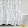 シャワーカーテンAT14レースカーテン防水波形のエッジフリルバスルームの飾り