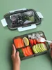 Dîne boîte à lunch isolée portable avec couvercle bento en plastique scellé divisé au couvercle pour les étudiants de bureau adultes de bureau
