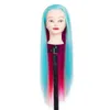 Testa del manichino Testa del modello umano per l'acconciatura bambola per capelli arcobaleno Styling Practical Makeup Weaving Q240510