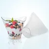 Tass jetables pailles 10pcs dessert en plastique anniversaire de fête transparente glacée de crème glacée Noël fourni