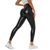 Pantalon féminin Push Up Hip Shaper Leggings Shirring Collons High Rise Slim Sexy Femmes Bulift Skinny Crayer Club Pu Le cuir pantalon