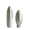 Vases Style européen Simple Black and White Vase Vase Vase Ornement Abstract Face Crafts Living Room Table Décoration Fleur