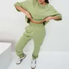 2024 Neue Sommerwomens Übergroße Hosen Set modische Top- und Hose Sportswear zweiteilig für Frauen Liu2023