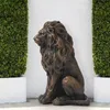 Dutrieux Guardian Lion Garden Statue Outdoor Sculpture Dekoracyjne brąz 20,5 H Statua 240510