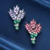 Broches classiques créatives de conception lavande broche corsage d'été luxe violet cristal plante pignon broquet de mariage bijoux de mariage