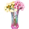 花瓶の花瓶ガラス虹の装飾的な厚くなった容器鍋ホームテーブルのための装飾装飾贈り物