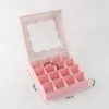 Present Wrap LBSisi Life Pastry Chocolate Paper Box White Pink Hand Baked Mini Cupcake Packaging For Birthday Wedding Parties 10 Piecesq240511