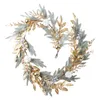 Decorative Flowers Golden Christmas Wreath Rattan Door Half Tree Decorations Pine Cones Wall Hanging Decoration